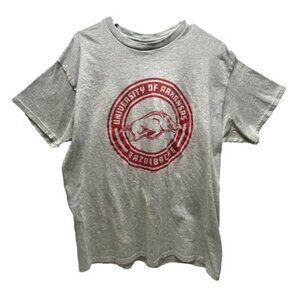 University of Arkansas Graphic‎ T-Shirt Men's Large Razorbacks Grey Heather NCAA
